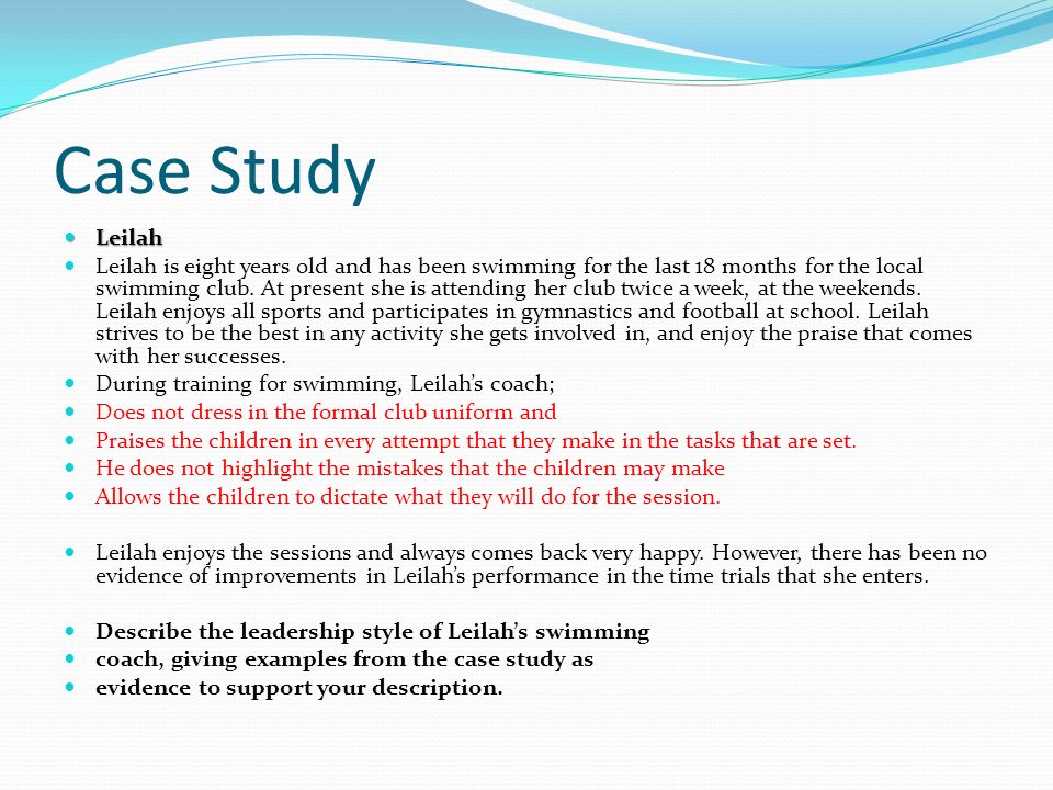 Case study on leadership styles